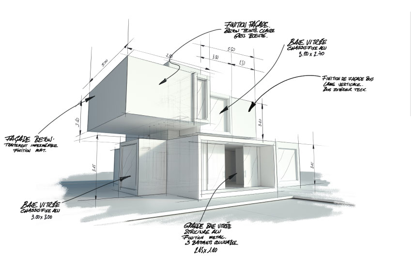 plan extéieur de maison